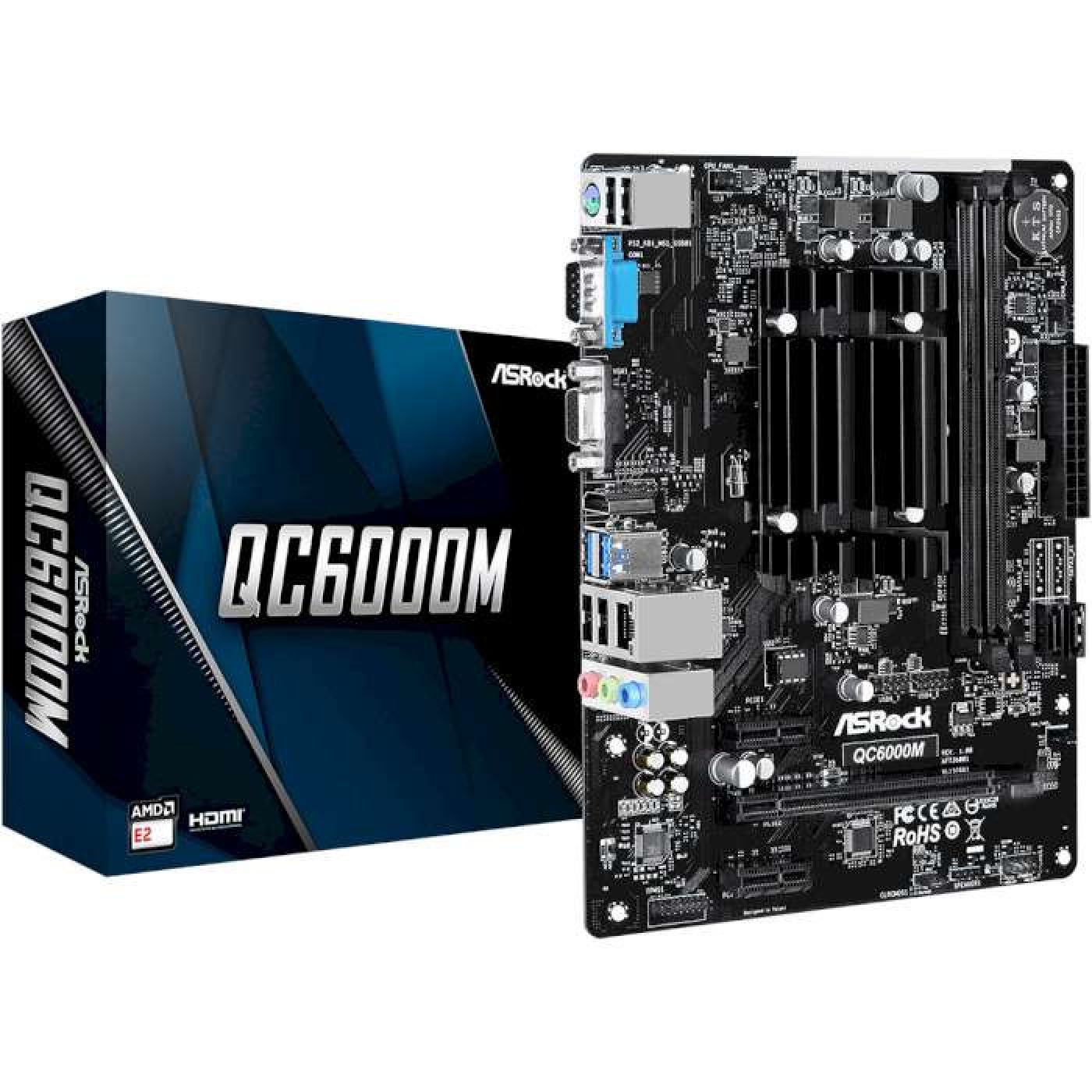 Материнская плата AsRock QC6000M (QC6000M) (Integrated CPU, Micro-ATX)