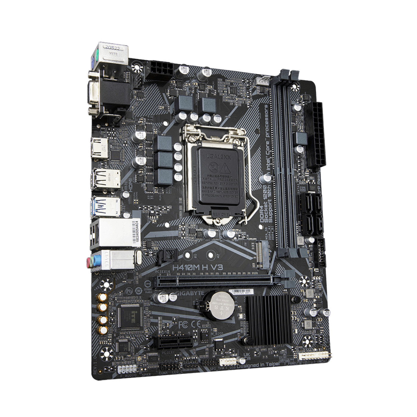 Материнская плата Gigabyte H410M H V3 (H410M H V3) (Socket 1200, Intel H410, Micro-ATX) Б/у,U1