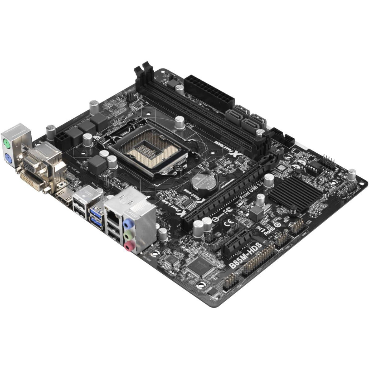 Материнська плата ASRock B85M-HDS (B85M-HDS) (Socket 1150, Intel B85, Micro-ATX) Б/в,U1