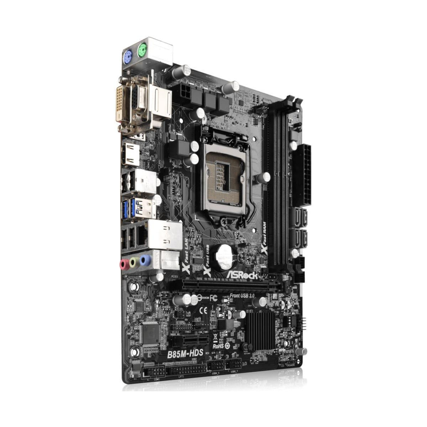 Материнська плата ASRock B85M-HDS (B85M-HDS) (Socket 1150, Intel B85, Micro-ATX) Б/в,U1