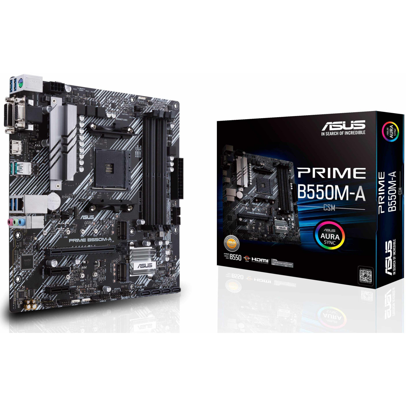 Материнская плата ASUS PRIME B550M-A/CSM (Prime B550M-A/CSM) (Socket AM4, AMD B550, Micro-ATX)