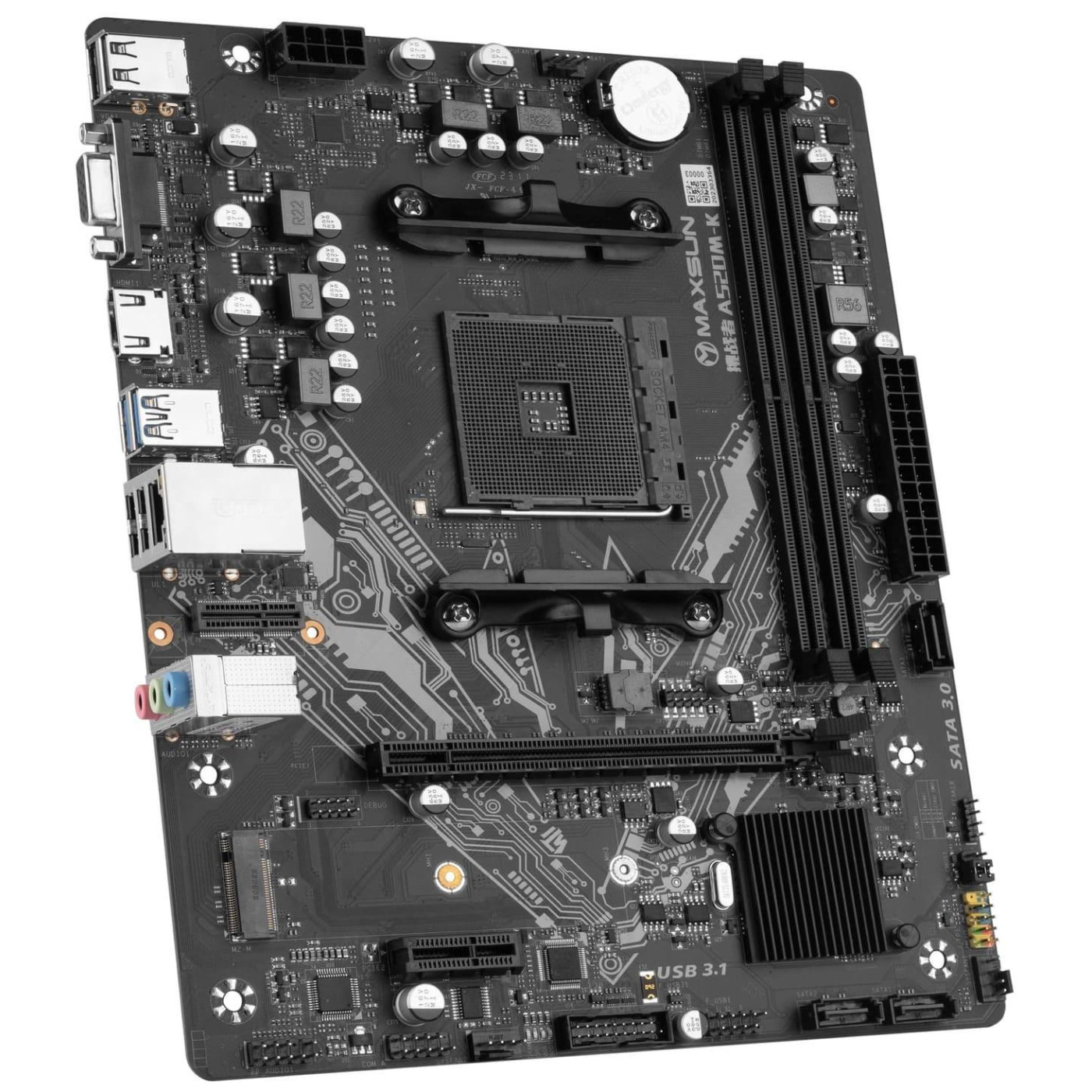 Материнська плата Maxsun Challenger A520M-K (MS-CHALLENGER A520M-K) (Socket AM4, AMD A520, Micro-ATX)