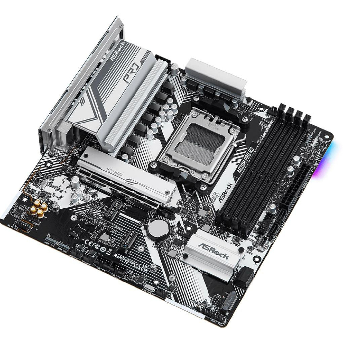 Материнская плата AsRock A620M PRO RS (A620M PRO RS) (Socket AM5, AMD A620, Micro-ATX) Б/у