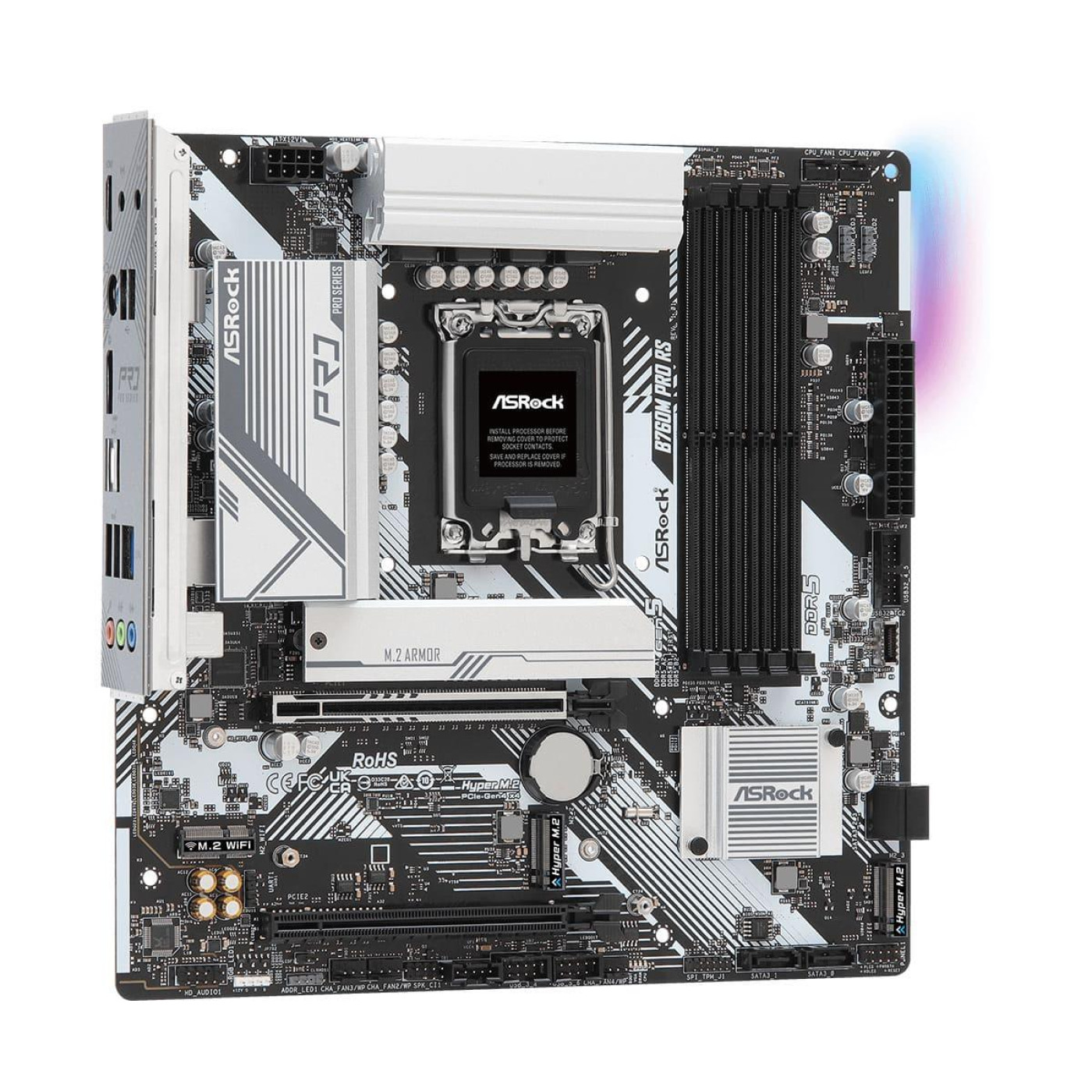 Материнська плата AsRock B760M Pro RS (B760M PRO RS) (Socket 1700, Intel B760, Micro-ATX)