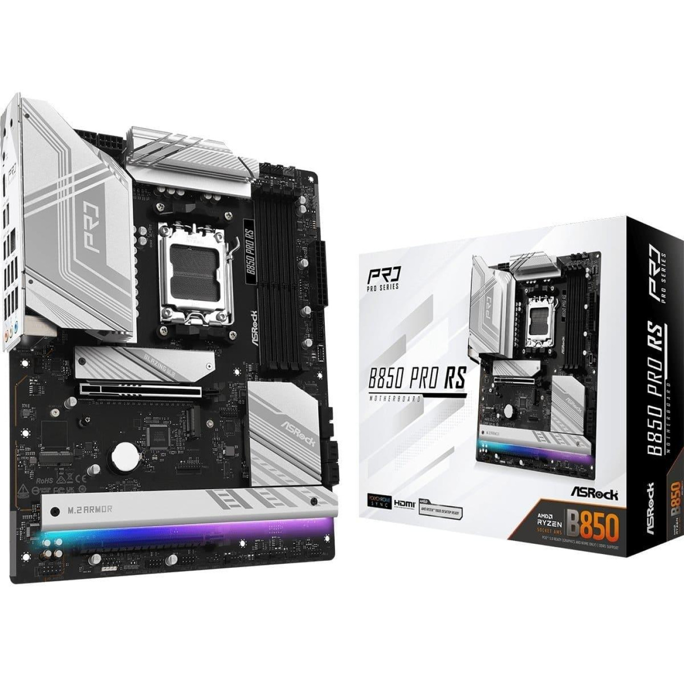 Материнська плата AsRock B850 PRO RS (B850 PRO RS) (Socket AM5, AMD B850, ATX)