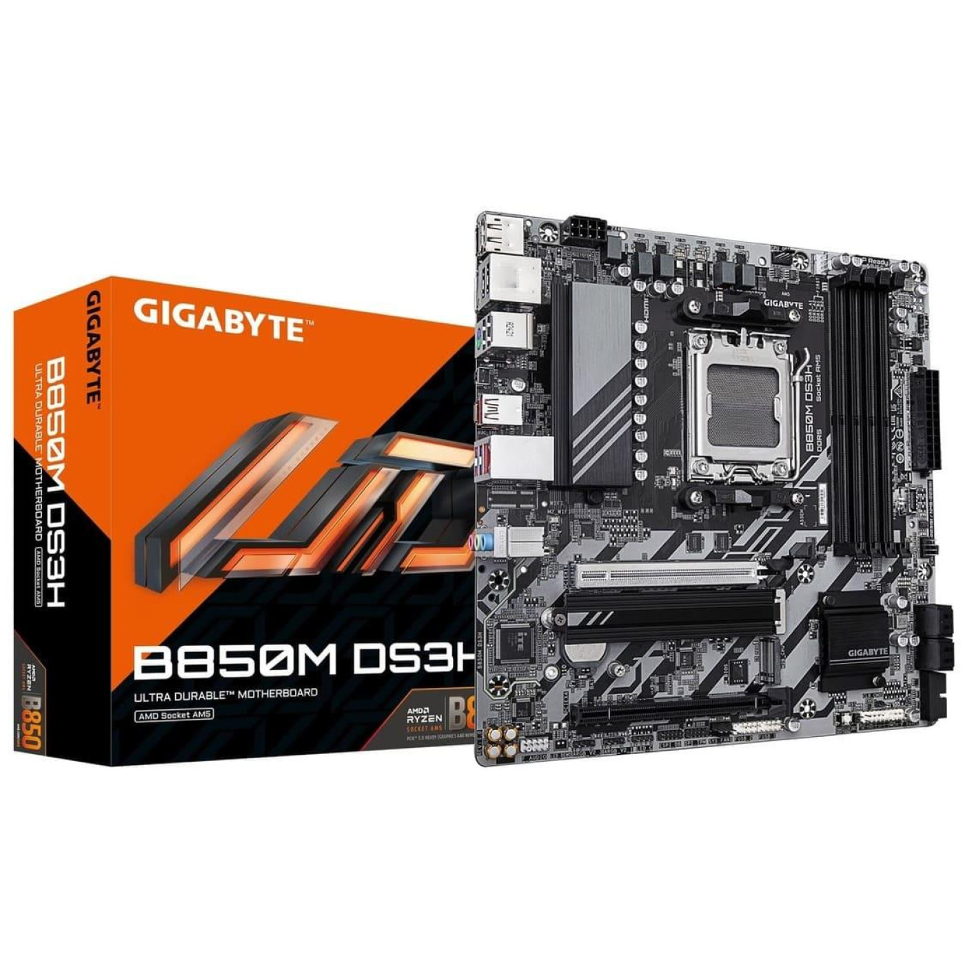 Материнская плата Gigabyte B850M DS3H (B850M DS3H) (Socket AM5, AMD B850, Micro-ATX)