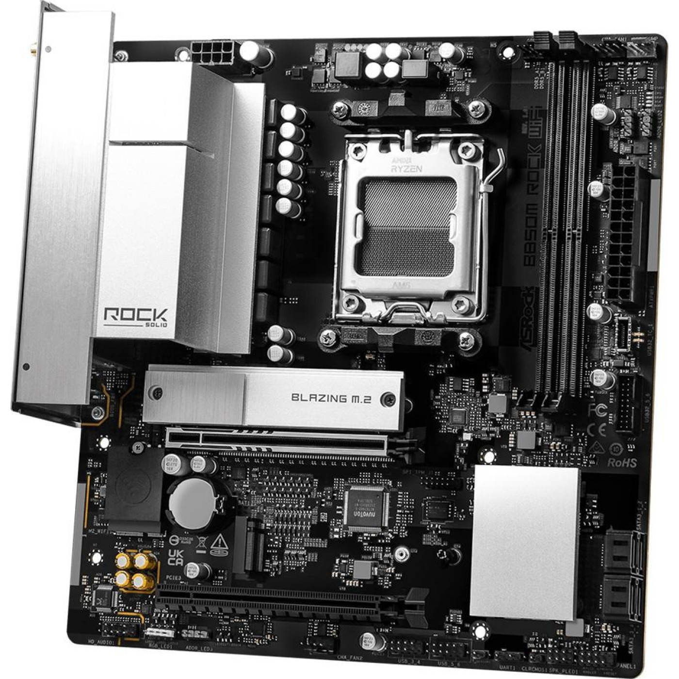 Материнська плата ASRock B850M ROCK WIFI (B850M ROCK WIFI) (Socket AM5, AMD B850, Micro-ATX)