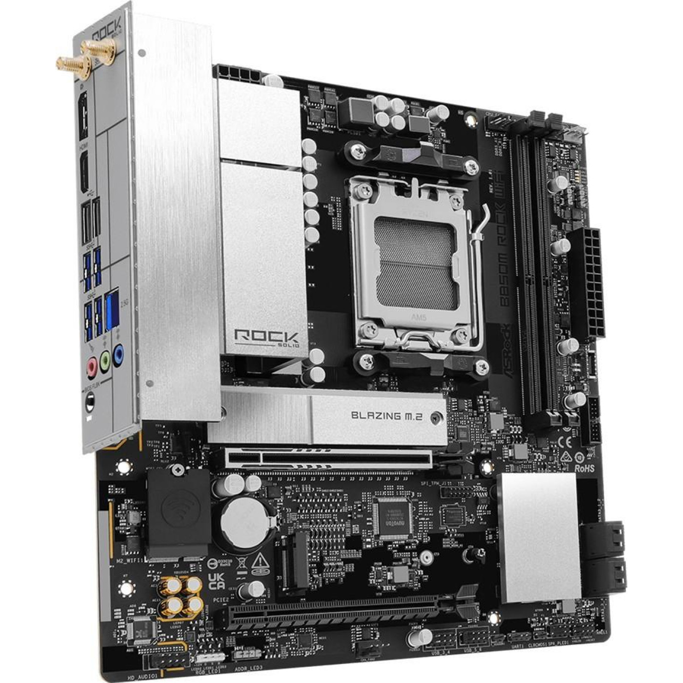 Материнська плата ASRock B850M ROCK WIFI (B850M ROCK WIFI) (Socket AM5, AMD B850, Micro-ATX)