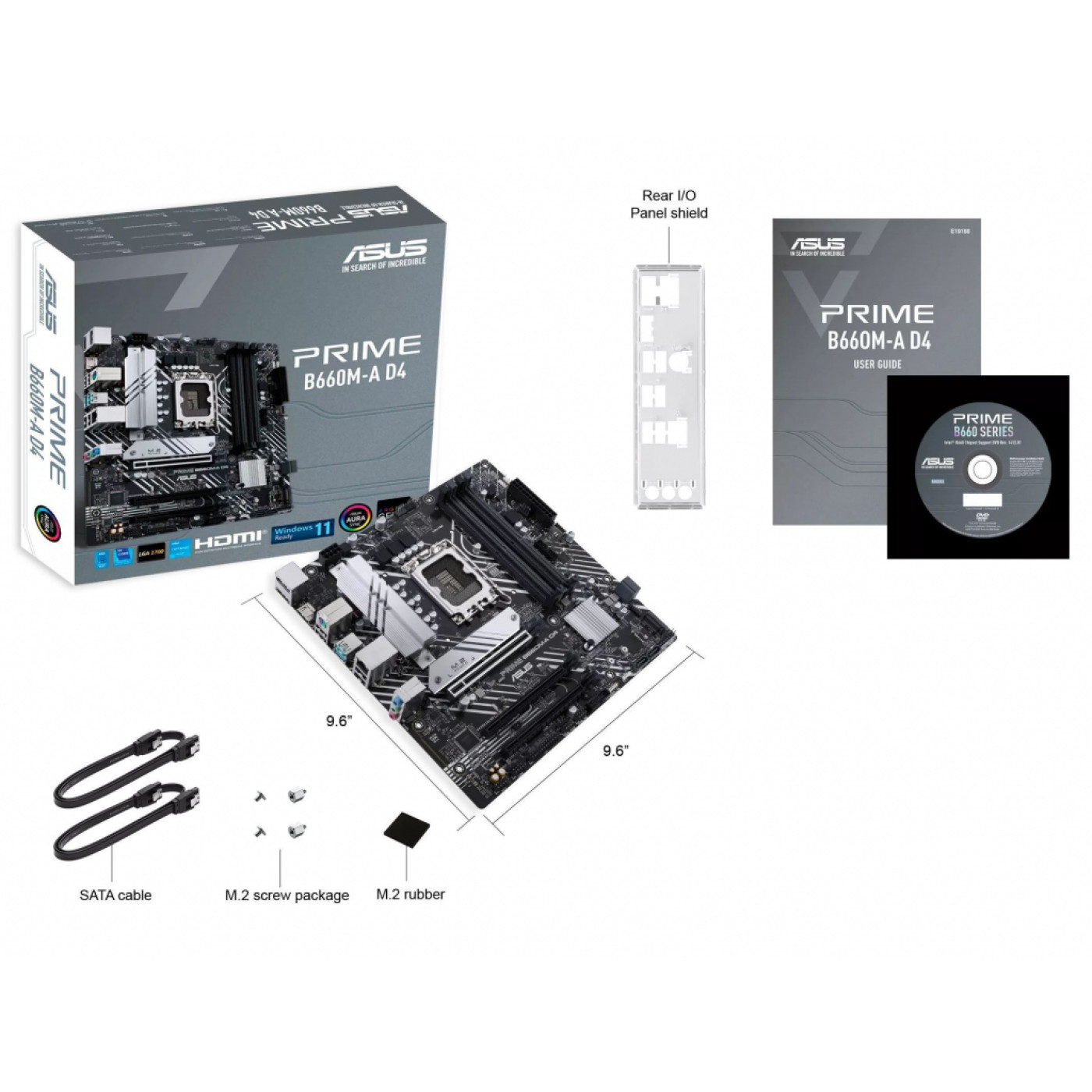 Материнская плата ASUS PRIME H610M-E D4 (PRIME H610M-E D4) (Socket 1700, Intel H610, Micro-ATX) Б/у