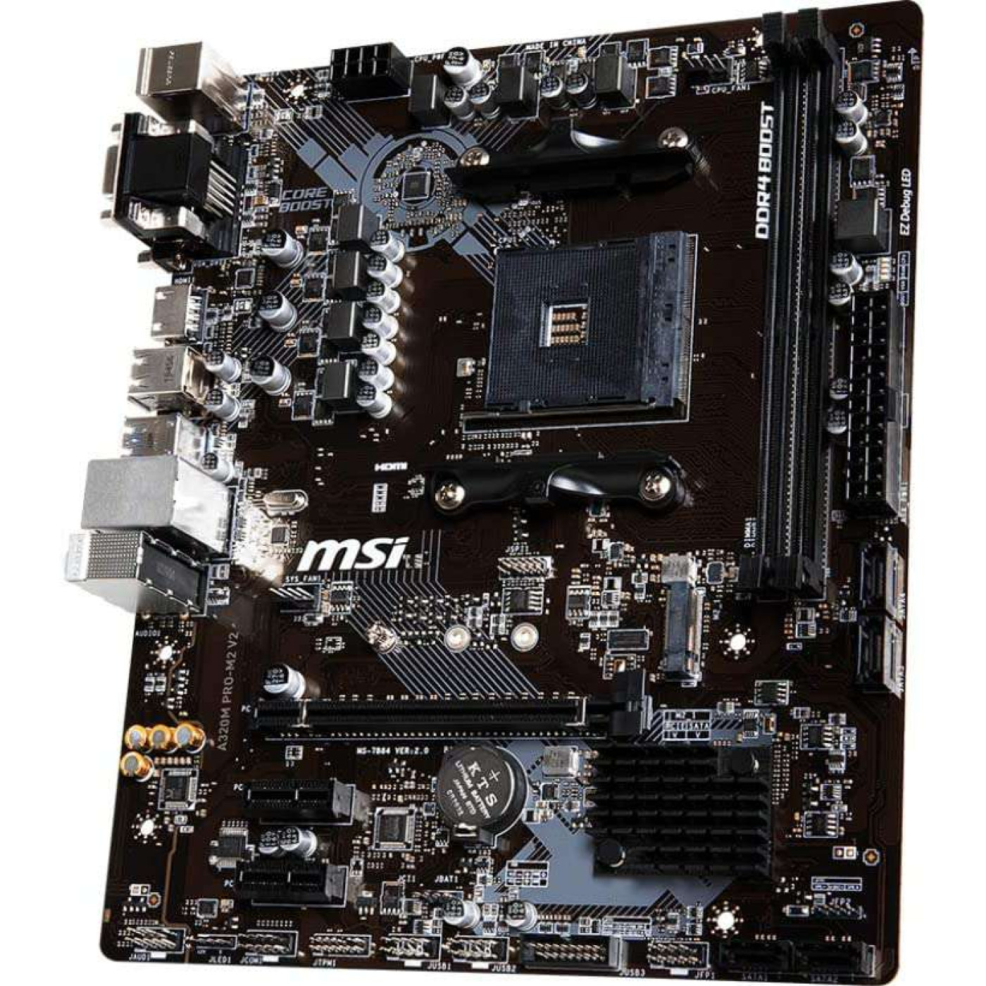Материнская плата MSI A320M Pro-M2 v2 (A320M Pro-M2 v2) (Socket AM4, AMD A320, Micro-ATX) Б/у,U1