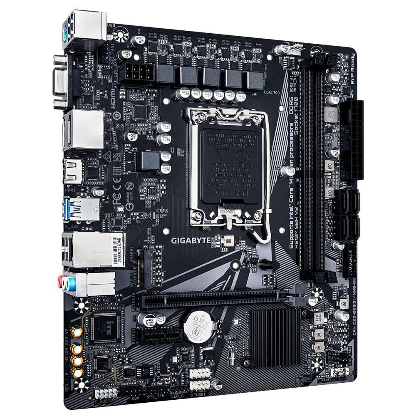 Материнская плата GIGABYTE H610M S2H V2 (H610M S2H V2) (Socket 1700, Intel H610, Micro-ATX)