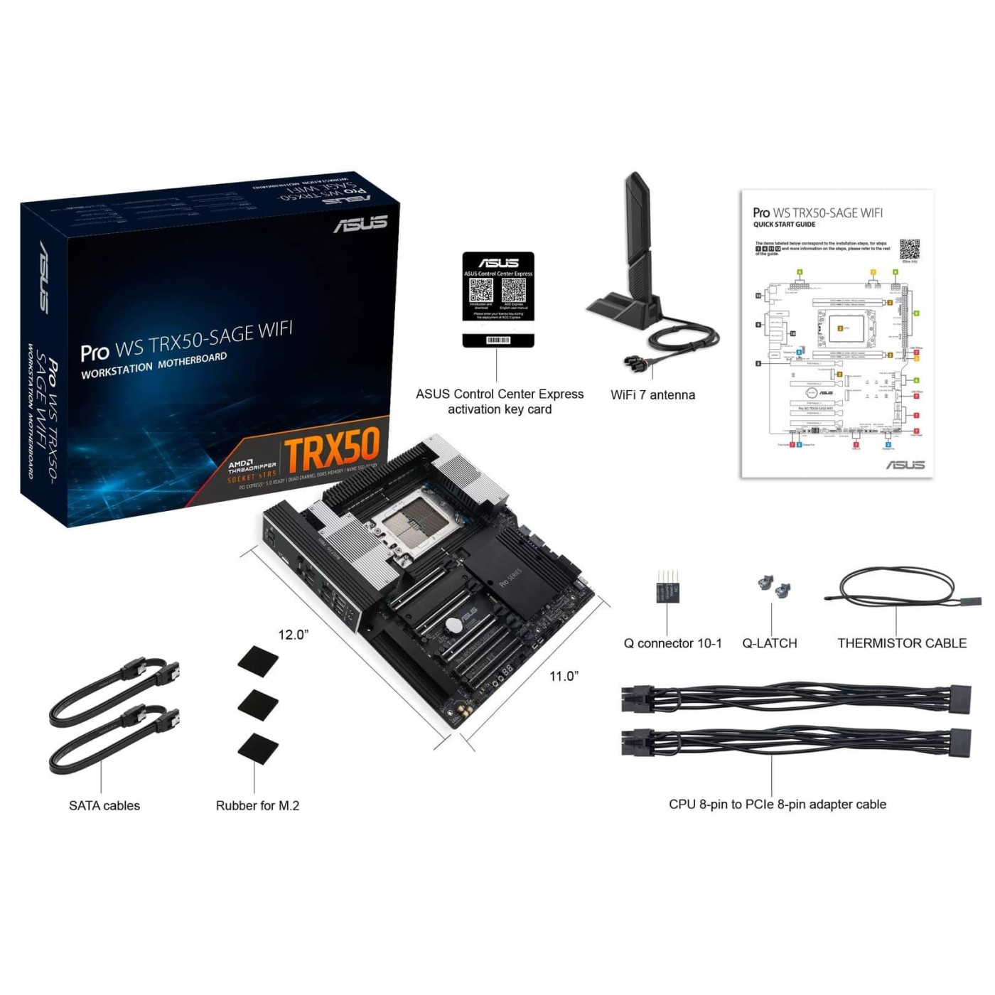 Материнська плата ASUS PRO WS TRX50-SAGE WIFI (PRO WS TRX50-SAGE WIFI) (Socket TR5, AMD TRX50, CEB)