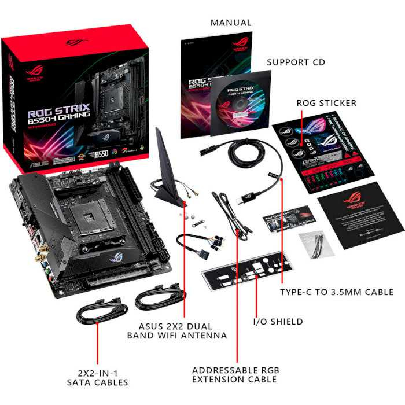 Материнська плата ASUS ROG STRIX B550-I Gaming (ROG Strix B550-I Gaming) (Socket AM4, AMD B550, Mini-ITX) Б/в