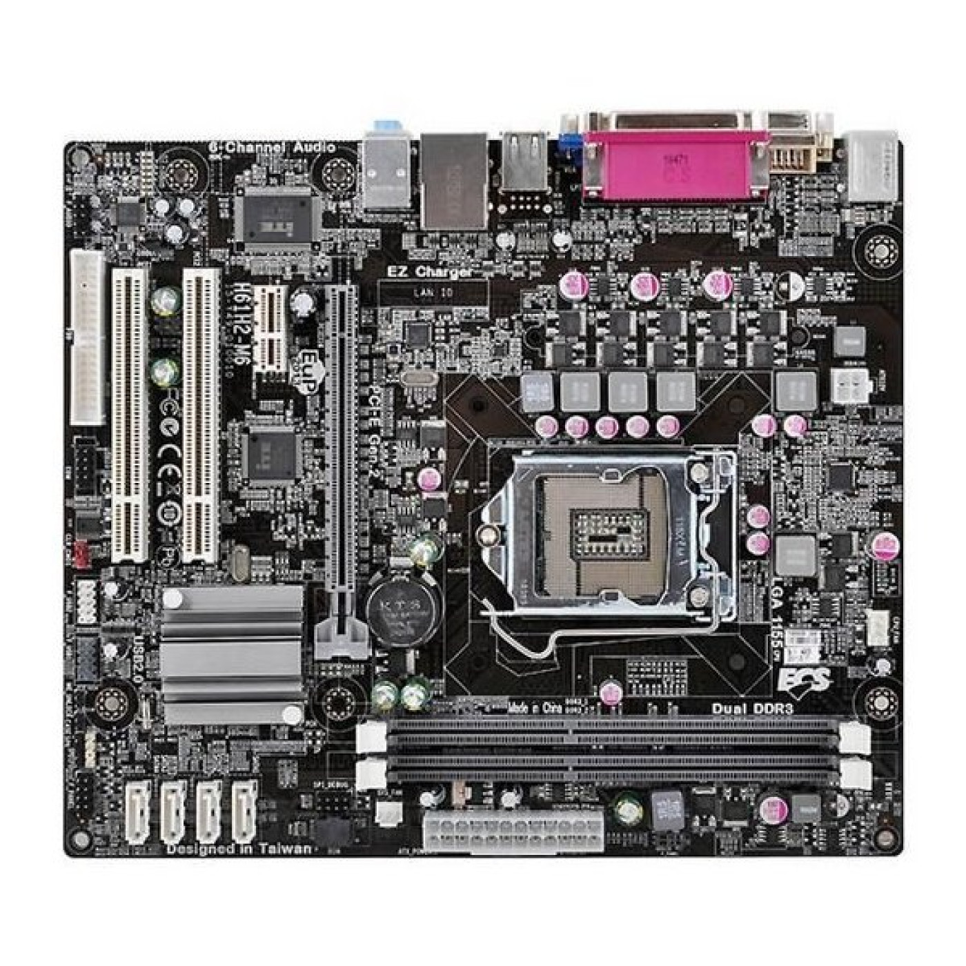 Материнская плата ECS H61H2-M6 (V2.0) (H61H2-M6 (V2.0)) (s1155, Intel H61, Micro-ATX) Б/у