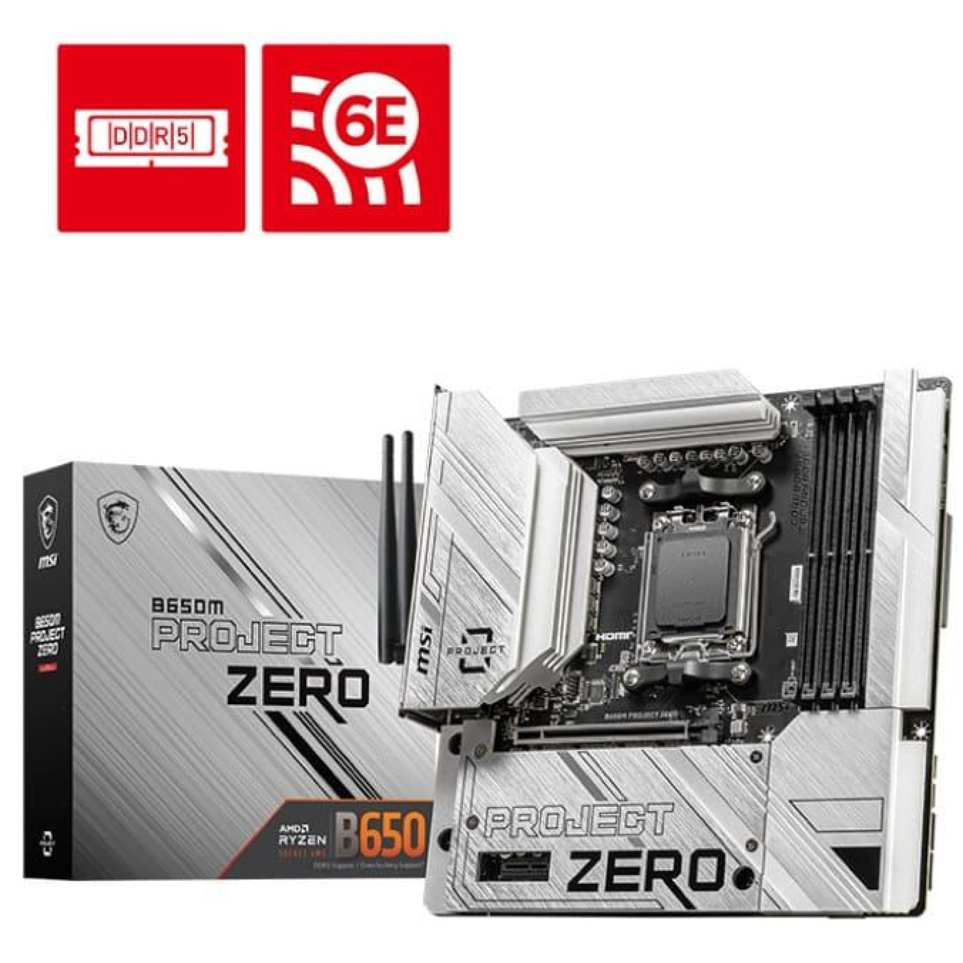 Материнська плата MSI B650M PROJECT ZERO (B650M PROJECT ZERO) (Socket AM5, AMD B650, Micro-ATX) U1