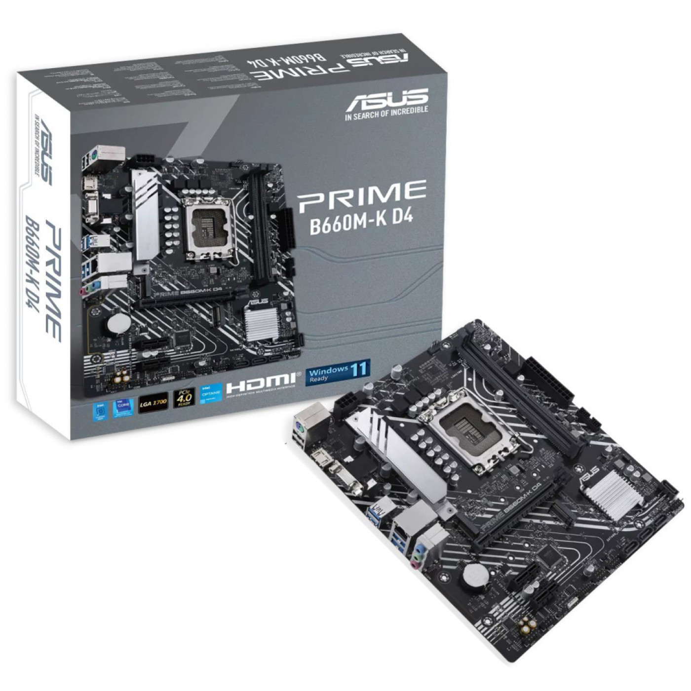 Материнская плата ASUS PRIME B660M-K D4 (PRIME B660M-K D4) (Socket 1700, Intel B660, Micro-ATX)