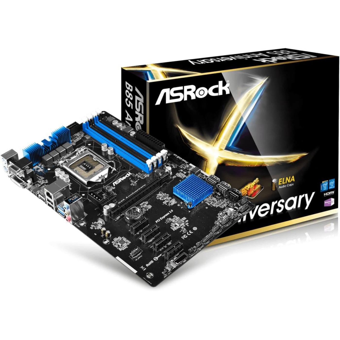 Материнская плата AsRock B85 Anniversary (B85 Anniversary) (Socket 1150, Intel B85, ATX)