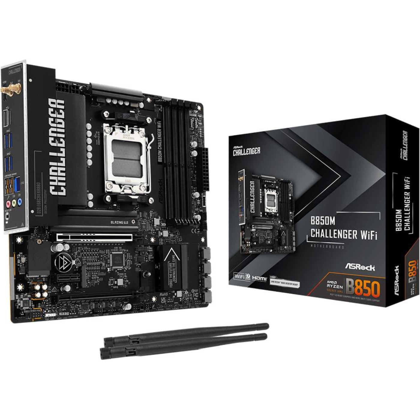 Материнська плата ASRock B850M CHALLENGER WIFI (B850M CHALLENGER WIFI) (Socket AM5, AMD B850, Micro-ATX)