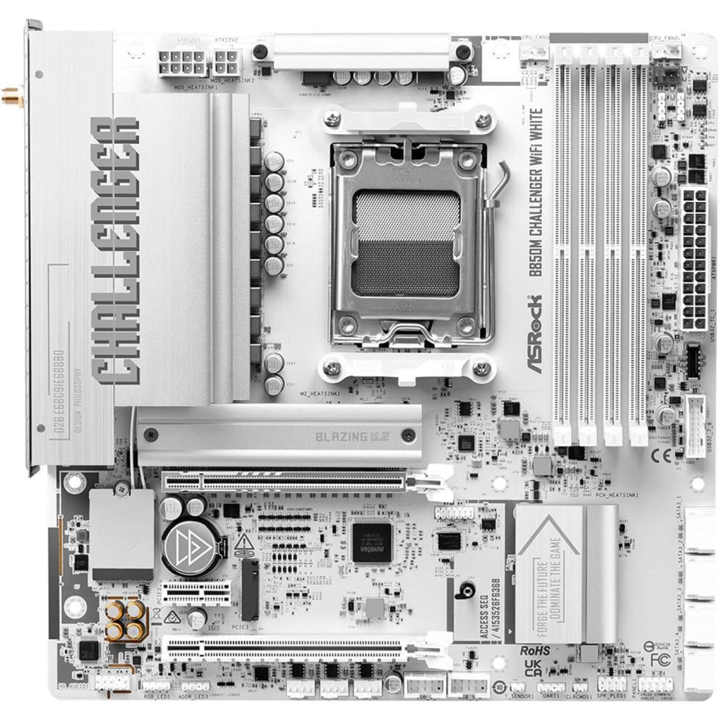Материнська плата ASRock B850M CHALLENGER WIFI WHITE (B850M CHALLENGER WIFI WHITE) (Socket AM5, AMD B850, Micro-ATX)