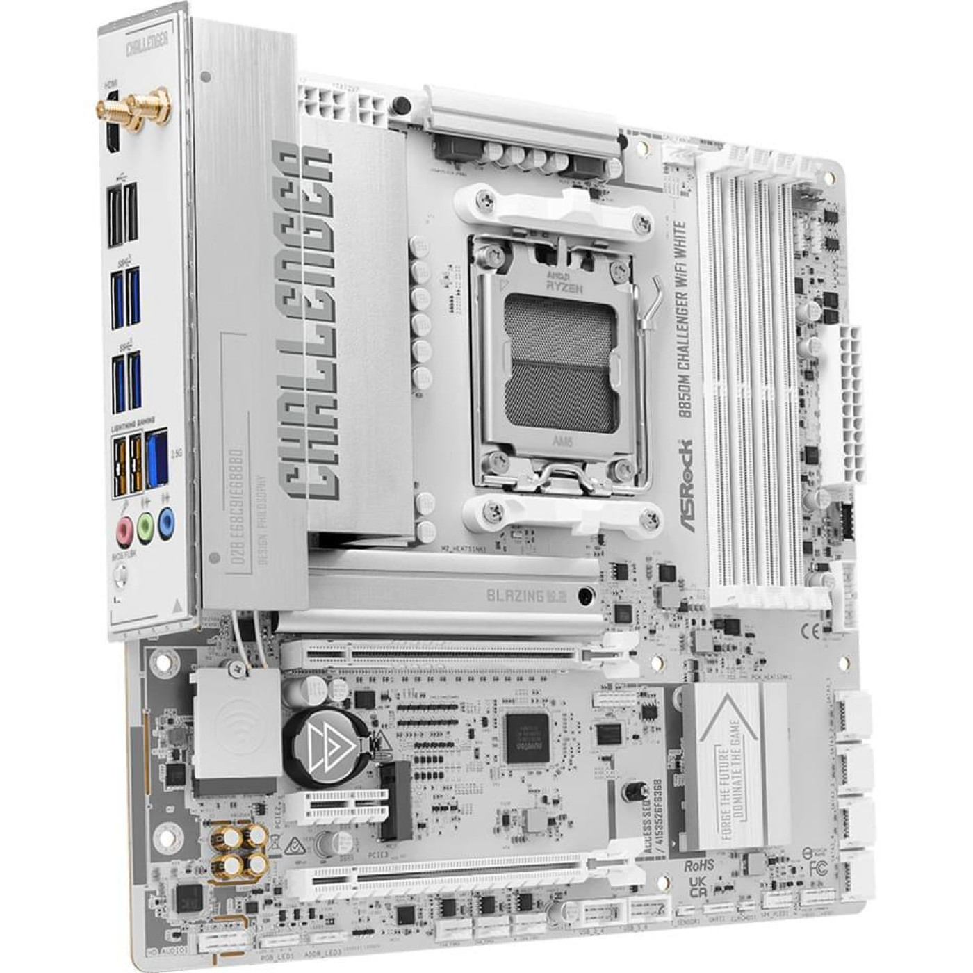 Материнська плата ASRock B850M CHALLENGER WIFI WHITE (B850M CHALLENGER WIFI WHITE) (Socket AM5, AMD B850, Micro-ATX)