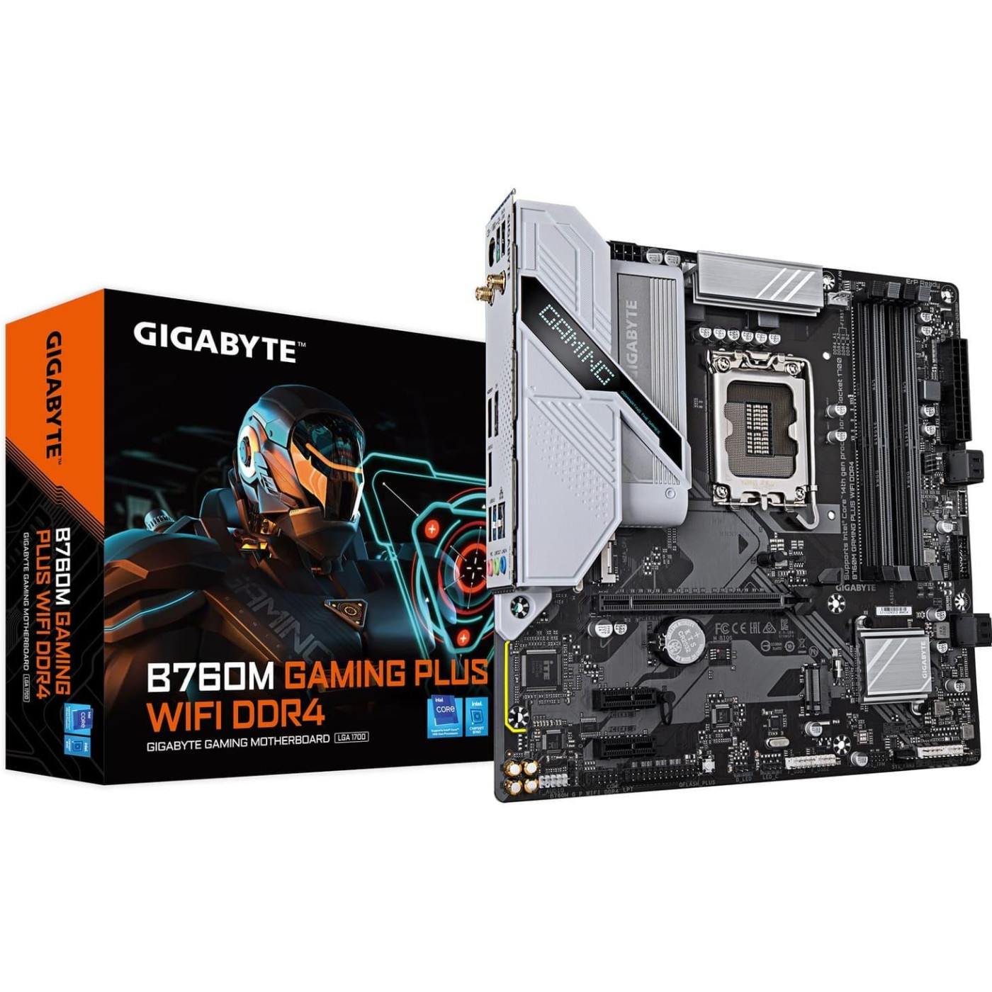 Материнська плата GIGABYTE B760M GAMING PLUS WIFI DDR4 (B760M GAMING PLUS WIFI DDR4) (Socket 1700, Intel B760, Micro-ATX)