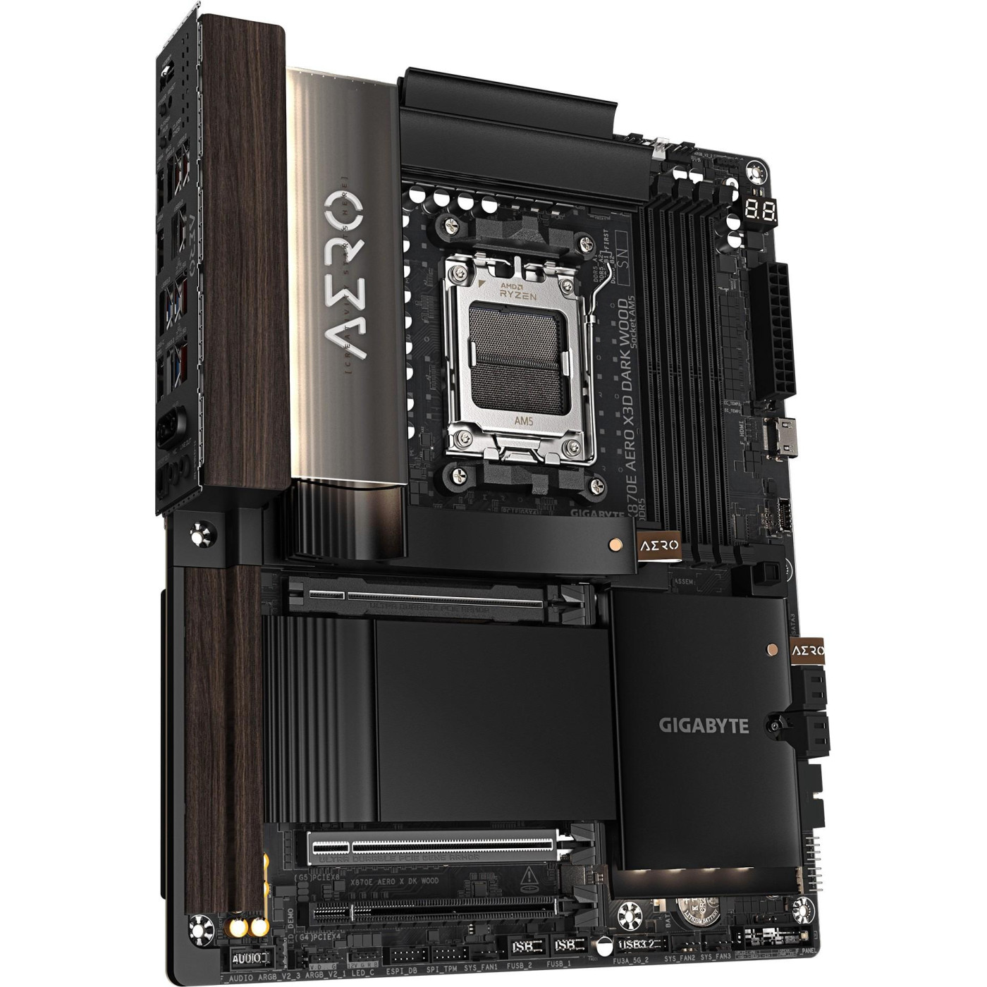 Материнська плата GIGABYTE X870E AERO X3D DARK WOOD (X870E AERO X3D DARK WOOD) (Socket AM5, AMD X870E, ATX)