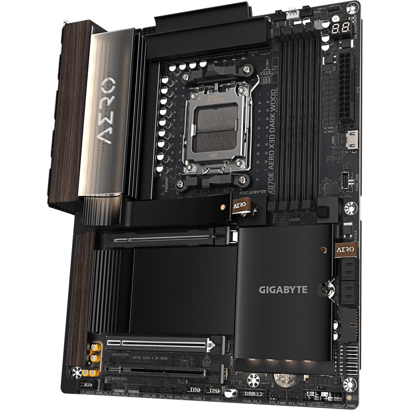 Материнська плата GIGABYTE X870E AERO X3D DARK WOOD (X870E AERO X3D DARK WOOD) (Socket AM5, AMD X870E, ATX)
