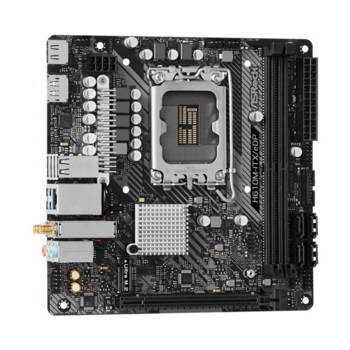 Материнська плата AsRock H610M-ITX/eDP (H610M-ITX/eDP) (Socket 1700, Intel H610, Mini-ITX)