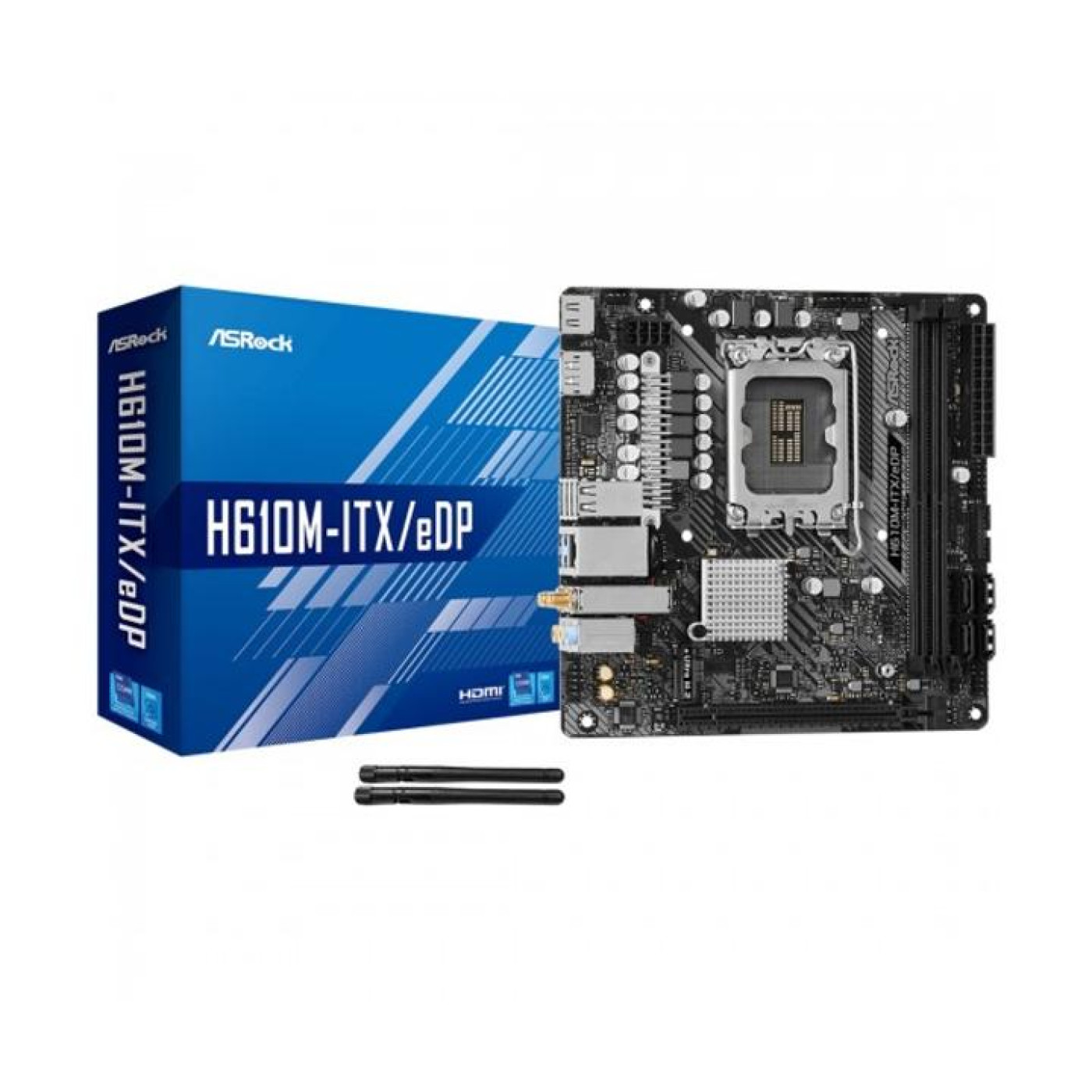 Материнська плата AsRock H610M-ITX/eDP (H610M-ITX/eDP) (Socket 1700, Intel H610, Mini-ITX)