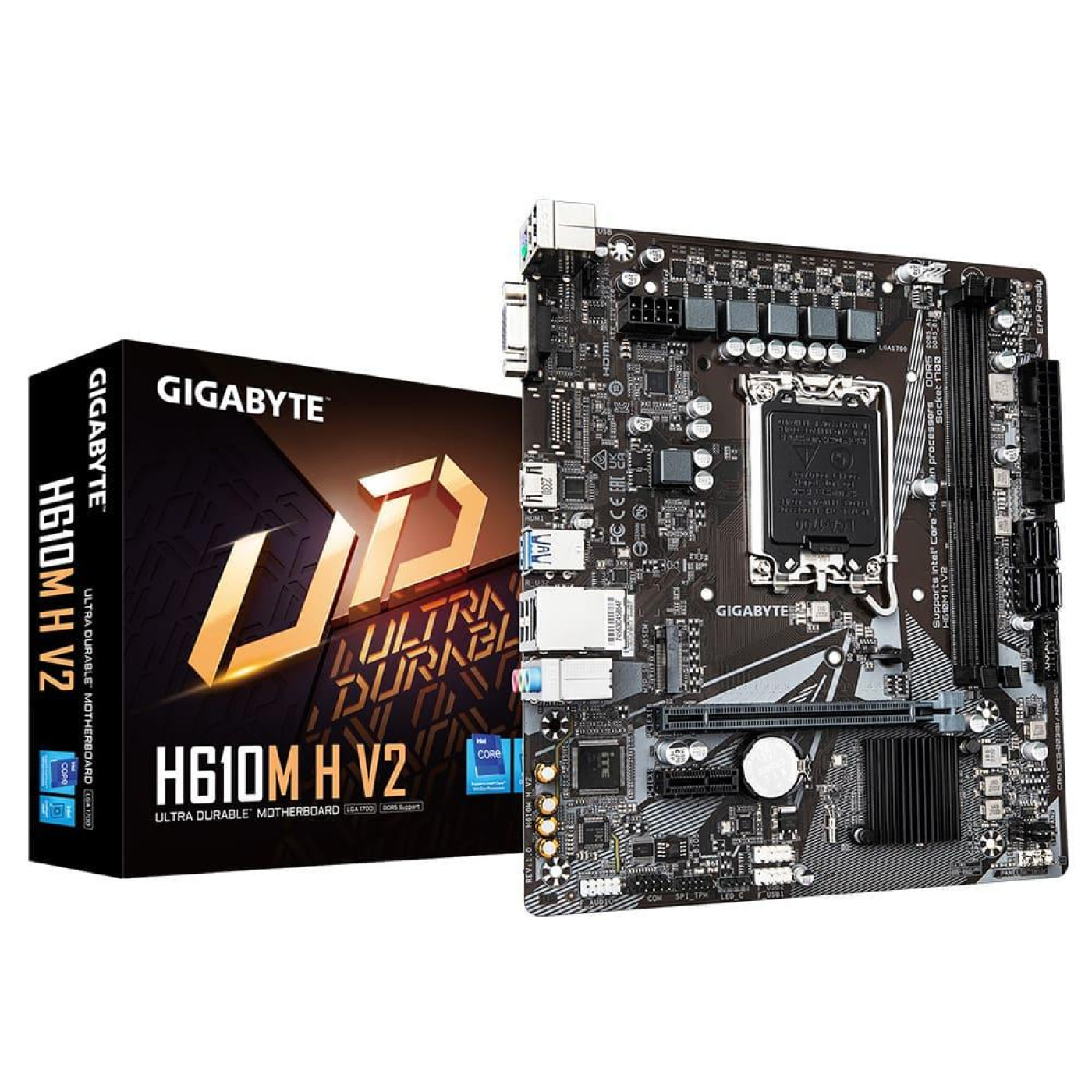 Материнська плата Gigabyte H610M H V2 (H610M H V2) (Socket 1700, Intel H610, Micro-ATX)