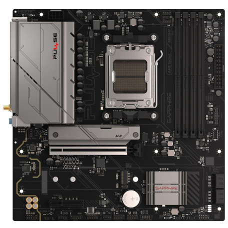 Материнська плата Sapphire PULSE B850M WIFI (52123-04-40G) (Socket AM5, AMD B850, Micro-ATX)