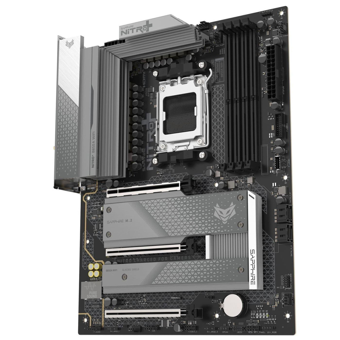 Материнская плата Sapphire NITRO+ B850A WIFI7 (52123-03-40G) (Socket AM5, AMD B850, ATX)