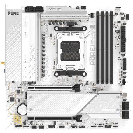 Материнська плата Sapphire PURE B850M WIFI (52123-02-40G) (Socket AM5, AMD B850, Micro-ATX)