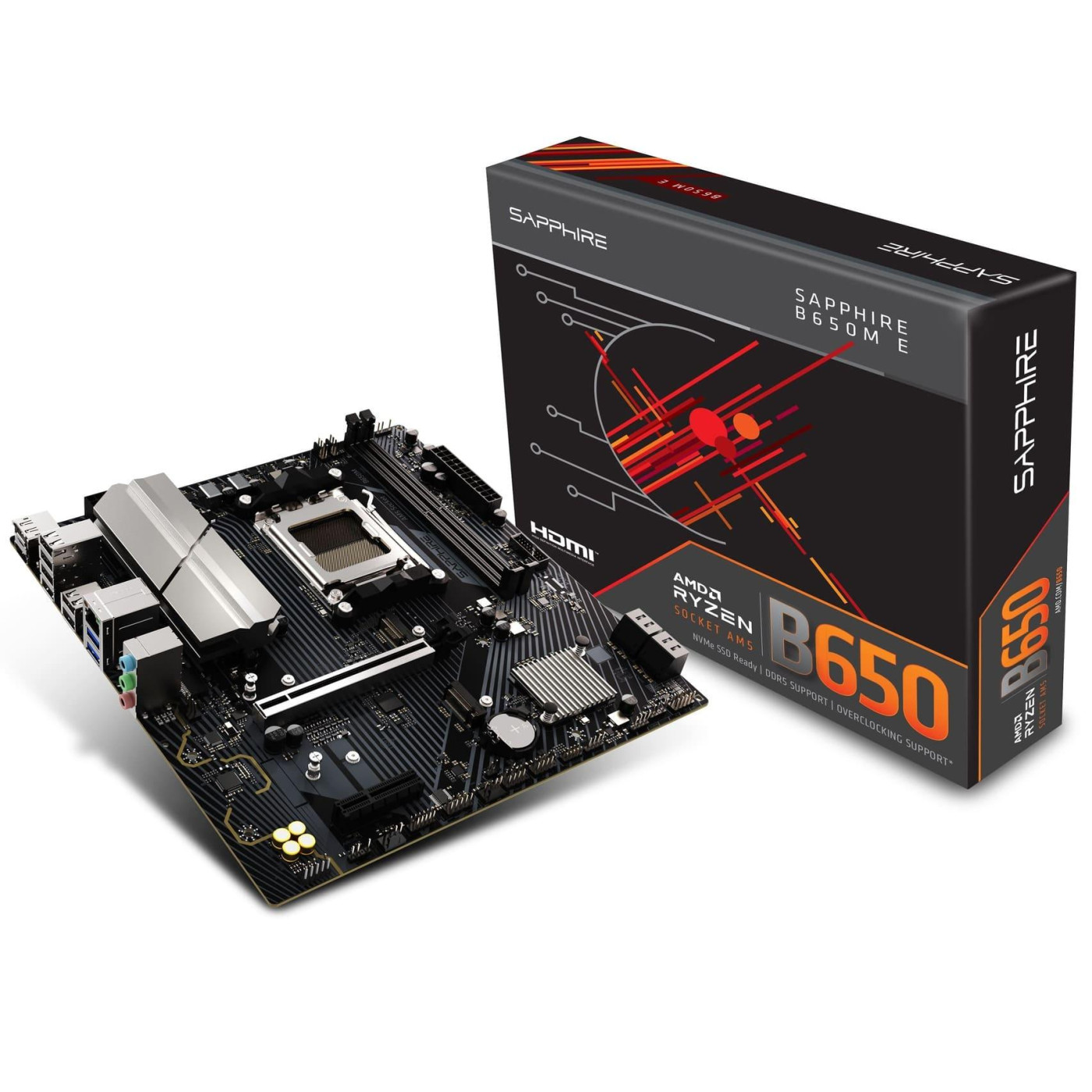 Материнська плата Sapphire B650M-E (52112-04-40G) (Socket AM5, AMD B650, Micro-ATX)