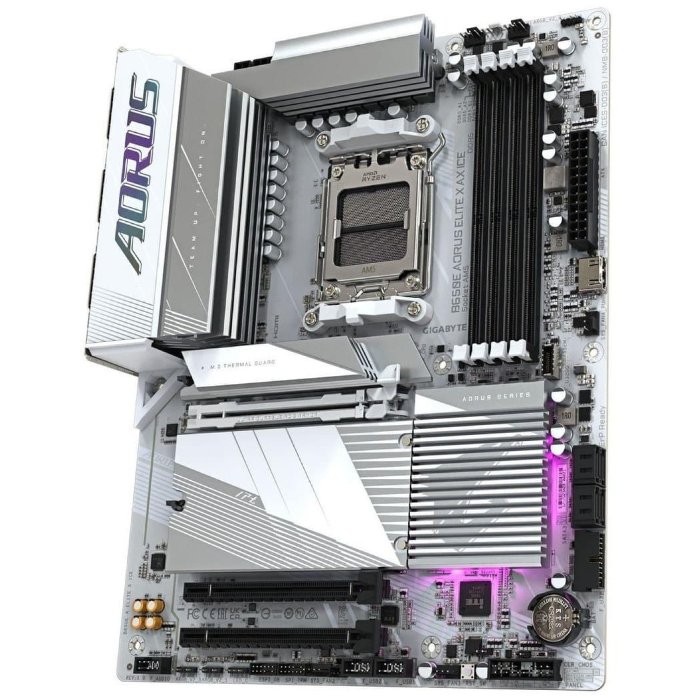 Материнська плата GIGABYTE B650E AORUS ELITE X AX ICE (B650E AORUS ELITE X AX ICE) (Socket AM5, AMD B650, ATX)