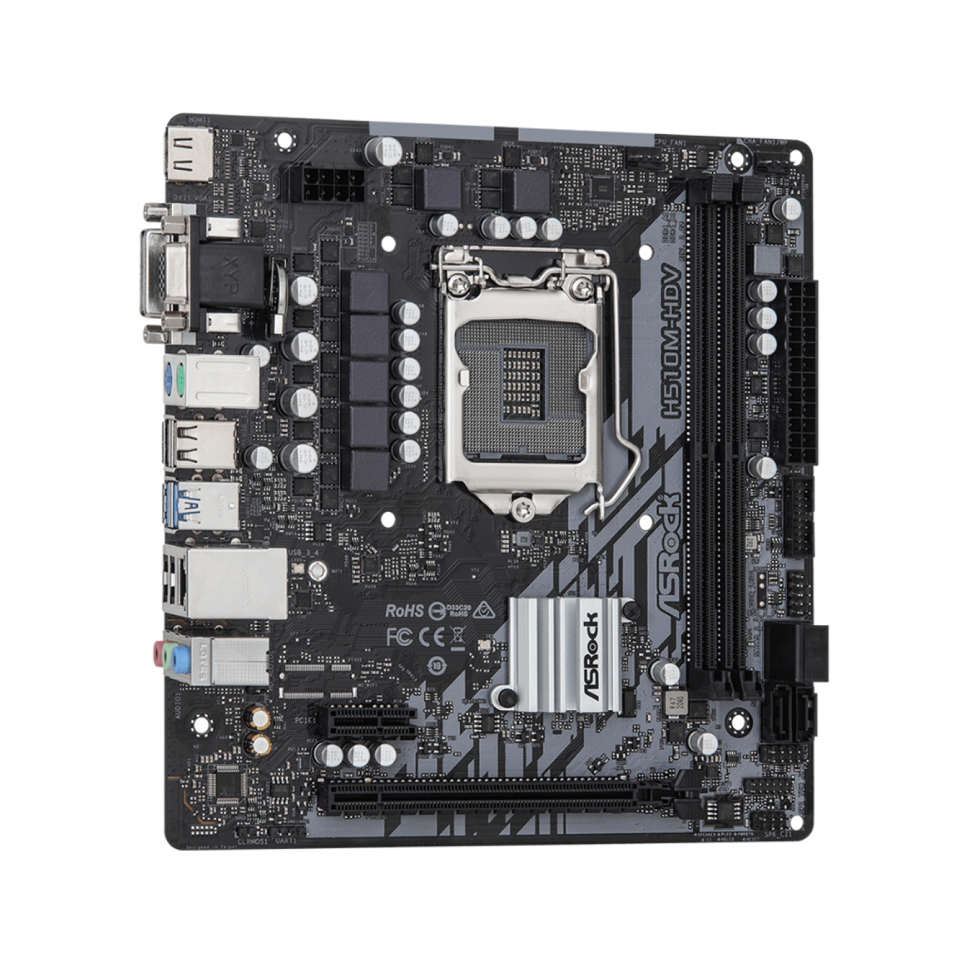 Материнская плата AsRock H510M-HDV R2.0 (H510M-HDV R2.0) (Socket 1200, Intel H510, Micro-ATX) Б/у