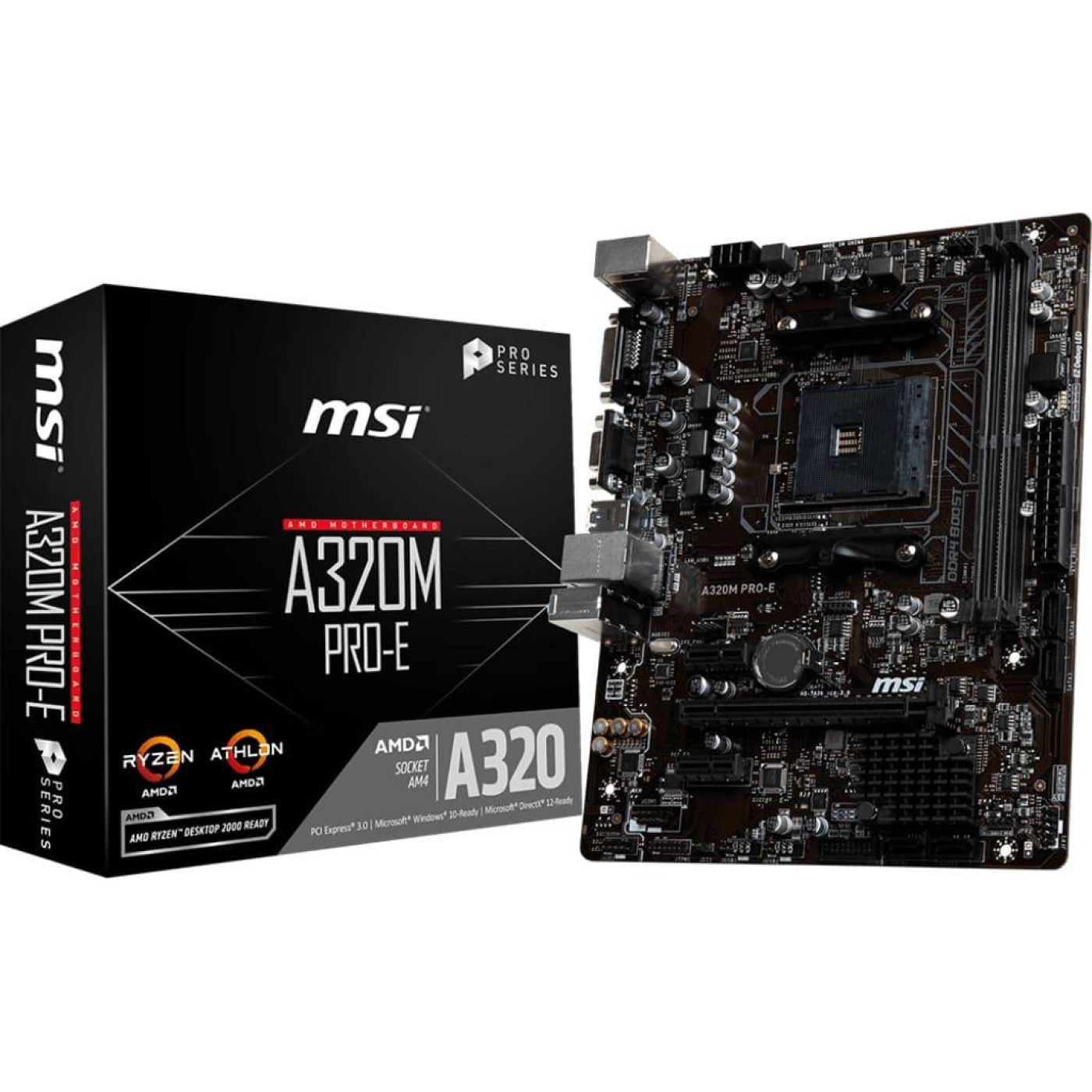 Материнська плата MSI A320M PRO-E (A320M PRO-E) (Socket AM4, AMD A320, Micro-ATX) Б/в