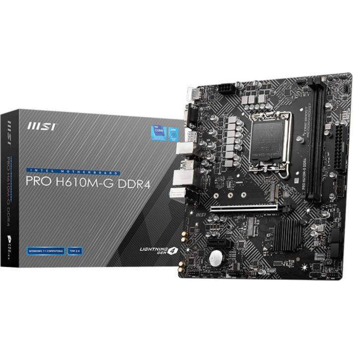 Материнська плата MSI PRO H610M-G DDR4 (PRO H610M-G DDR4) (Socket 1700, Intel H610, Micro-ATX) Б/в