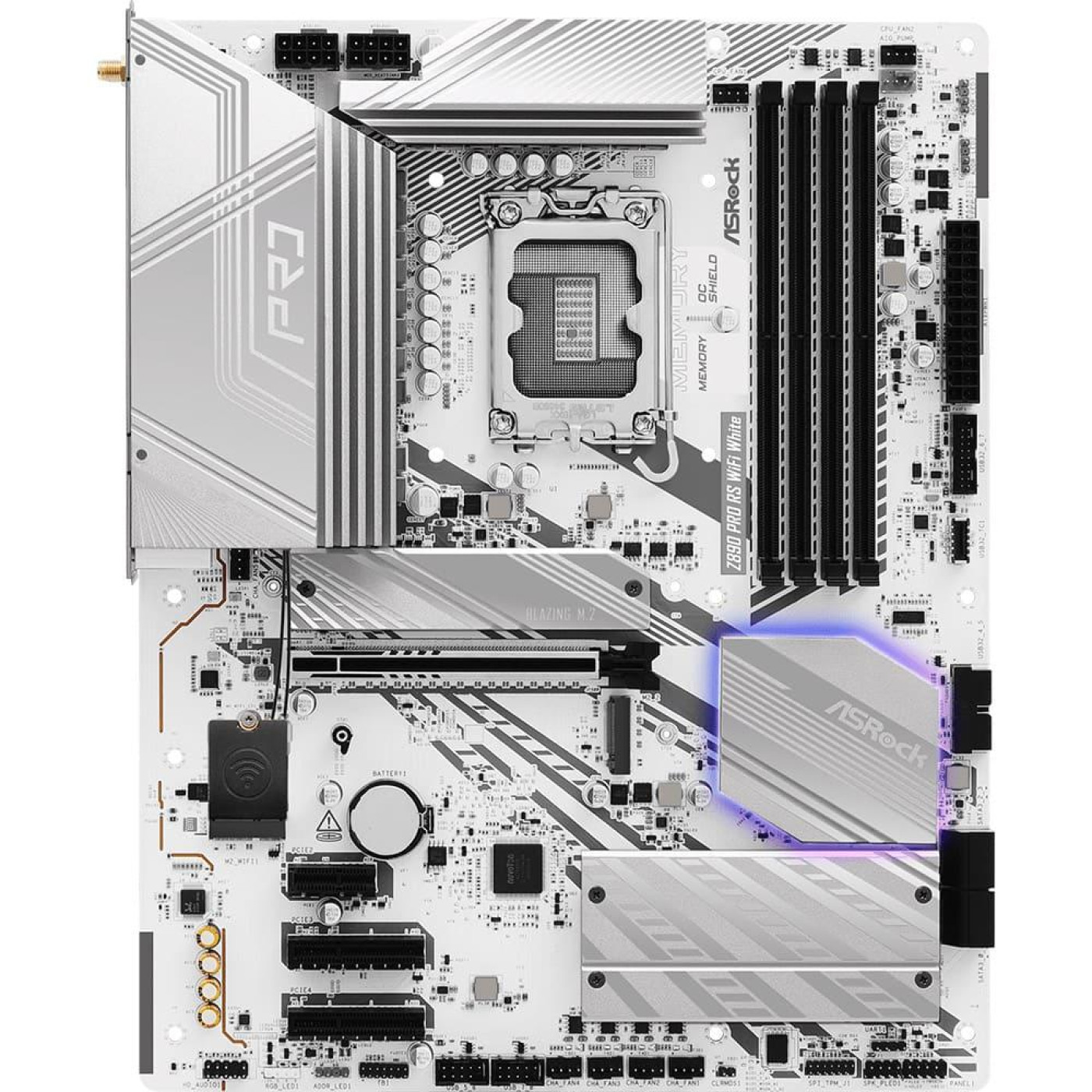Материнская плата AsRock Z890 PRO RS WIFI WHITE (Z890 PRO RS WIFI WHITE) (Socket 1851, Intel Z890, ATX)