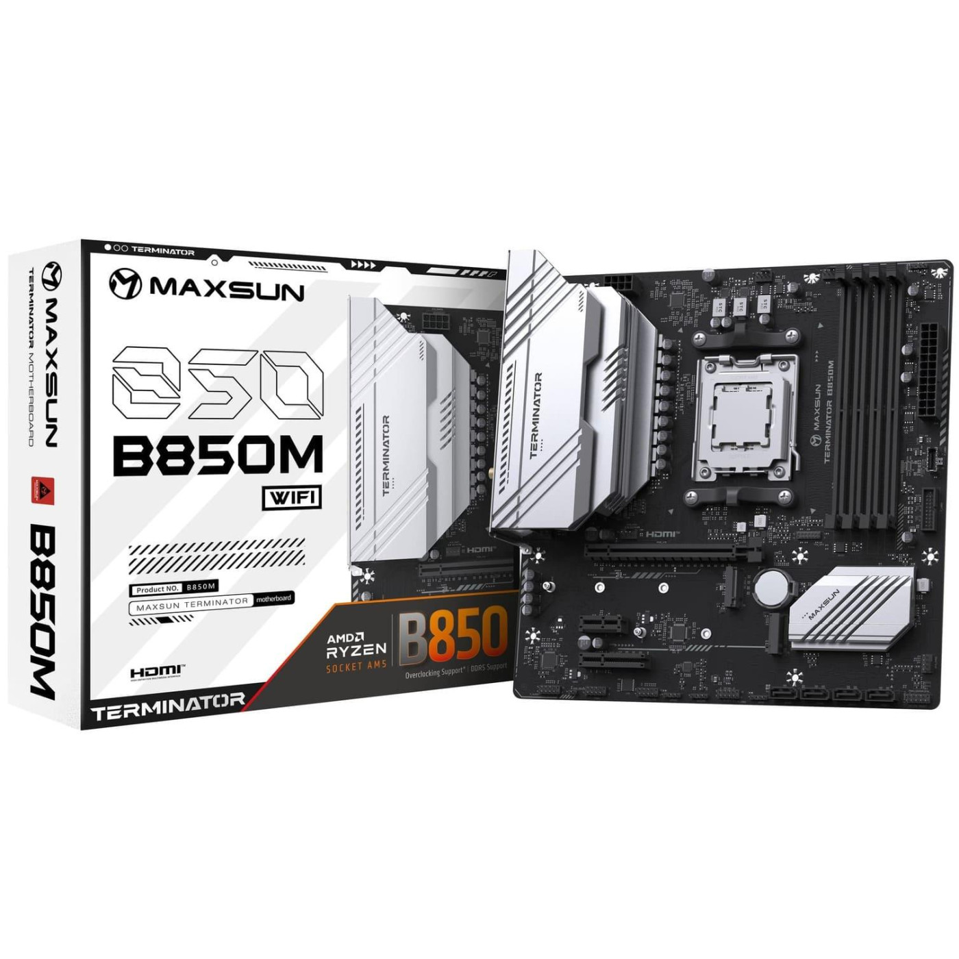 Материнська плата Maxsun Terminator B850M WIFI (MS-TERMINATOR B850M WIFI) (Socket AM5, AMD B850, Micro-ATX)