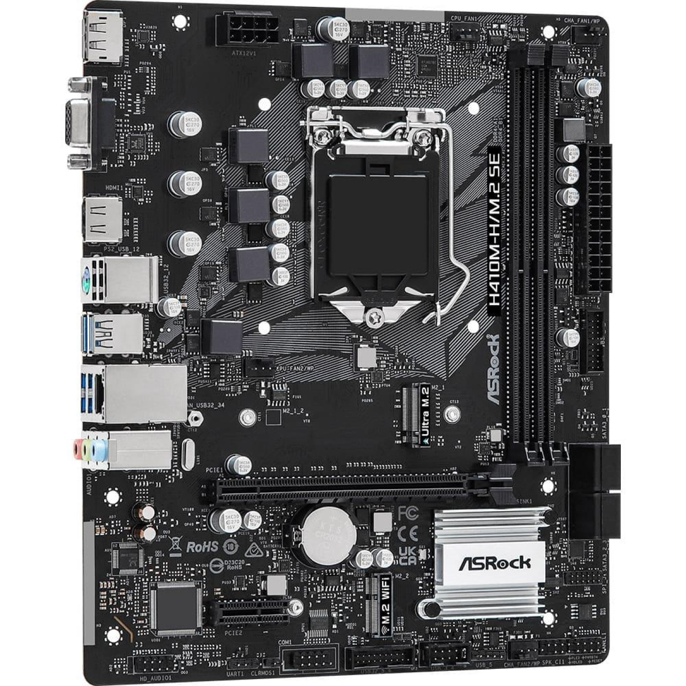 Материнська плата AsRock H410M-H/M.2 SE (H410M-H/M.2 SE) (Socket 1200, Intel H410, Micro-ATX)