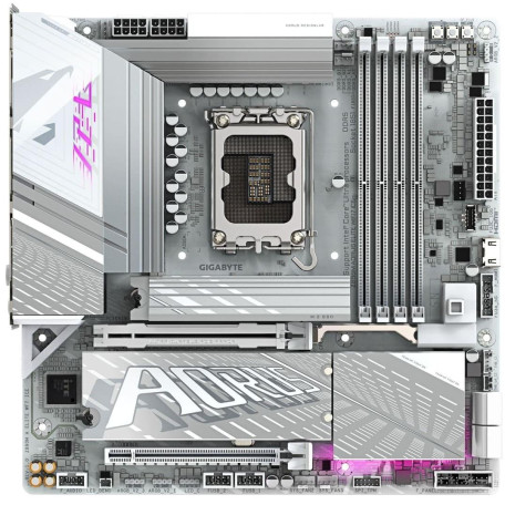 Материнська плата GIGABYTE Z890M AORUS ELITE WIFI7 ICE (Z890M AORUS ELITE WIFI7 ICE) (Socket 1851, Intel Z890, Micro-ATX)