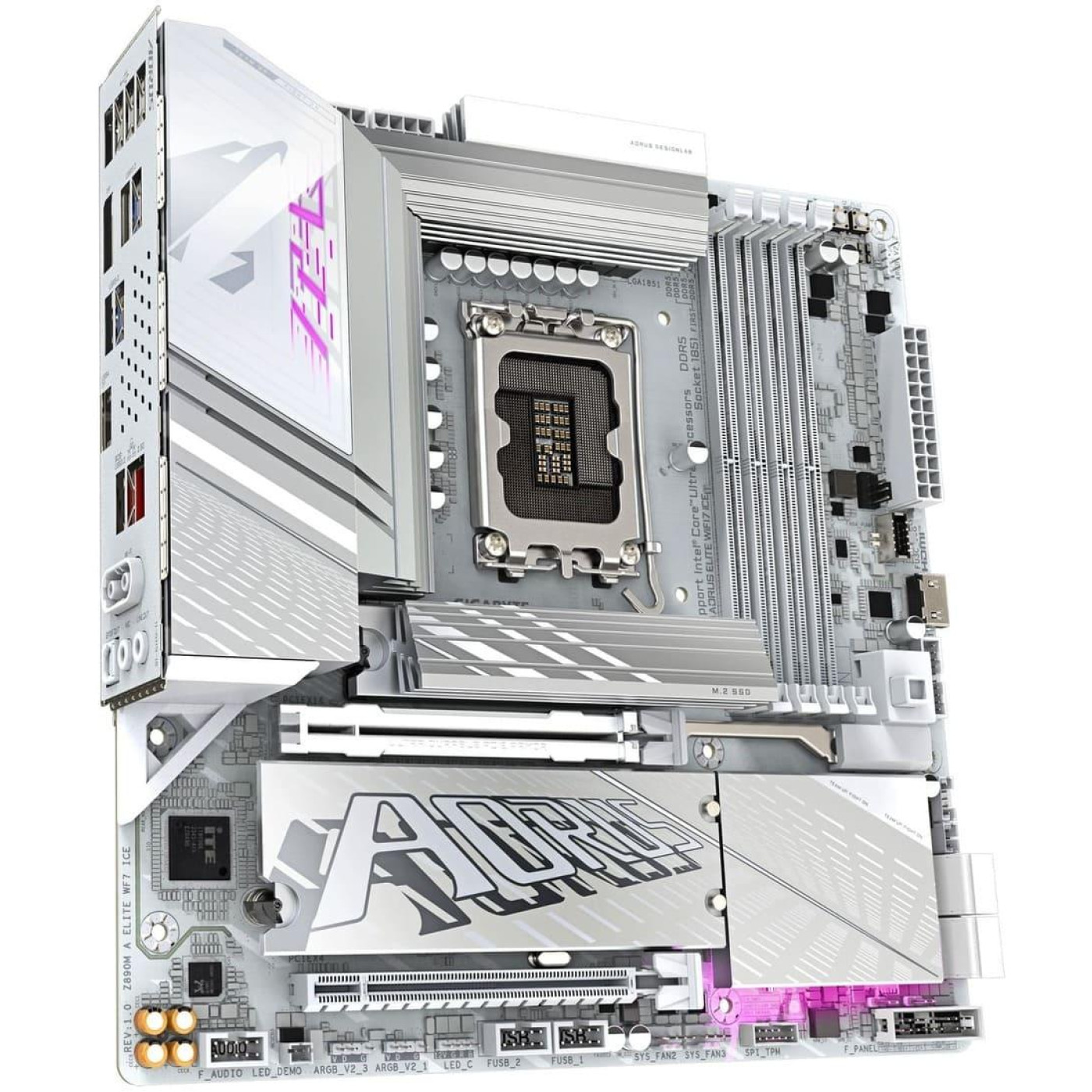 Материнська плата Gigabyte Z890M AORUS ELITE WiFi7 ICE (Z890M AORUS ELITE WIFI7 ICE) (Socket 1851, Intel Z890, Micro-ATX)
