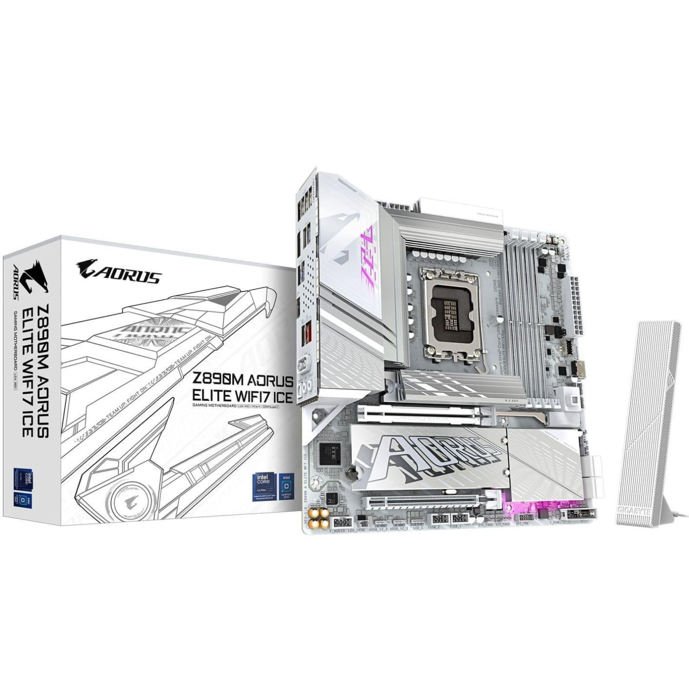 Материнська плата Gigabyte Z890M AORUS ELITE WiFi7 ICE (Z890M AORUS ELITE WIFI7 ICE) (Socket 1851, Intel Z890, Micro-ATX)