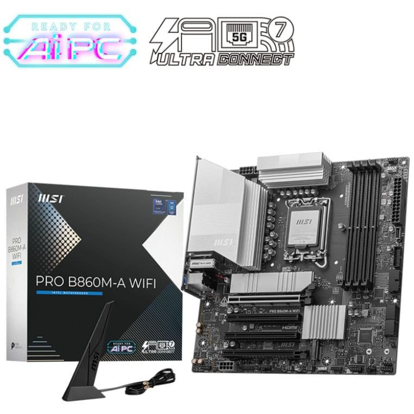 Материнська плата MSI PRO B860M-A WIFI (PRO B860M-A WIFI) (Socket 1851, Intel B860, Micro-ATX)