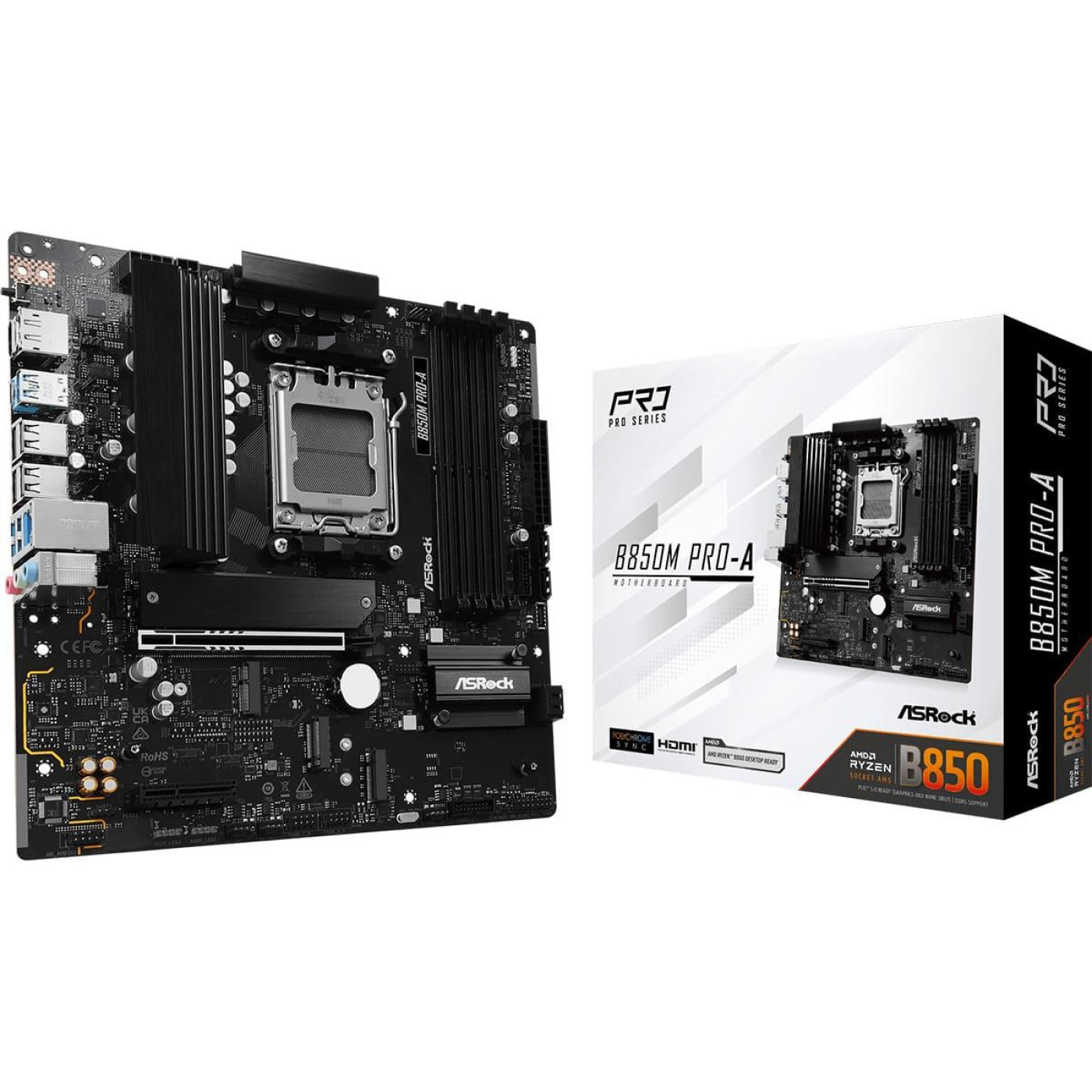 Материнська плата AsRock B850M PRO-A (B850M PRO-A) (Socket AM5, AMD B850, Micro-ATX)