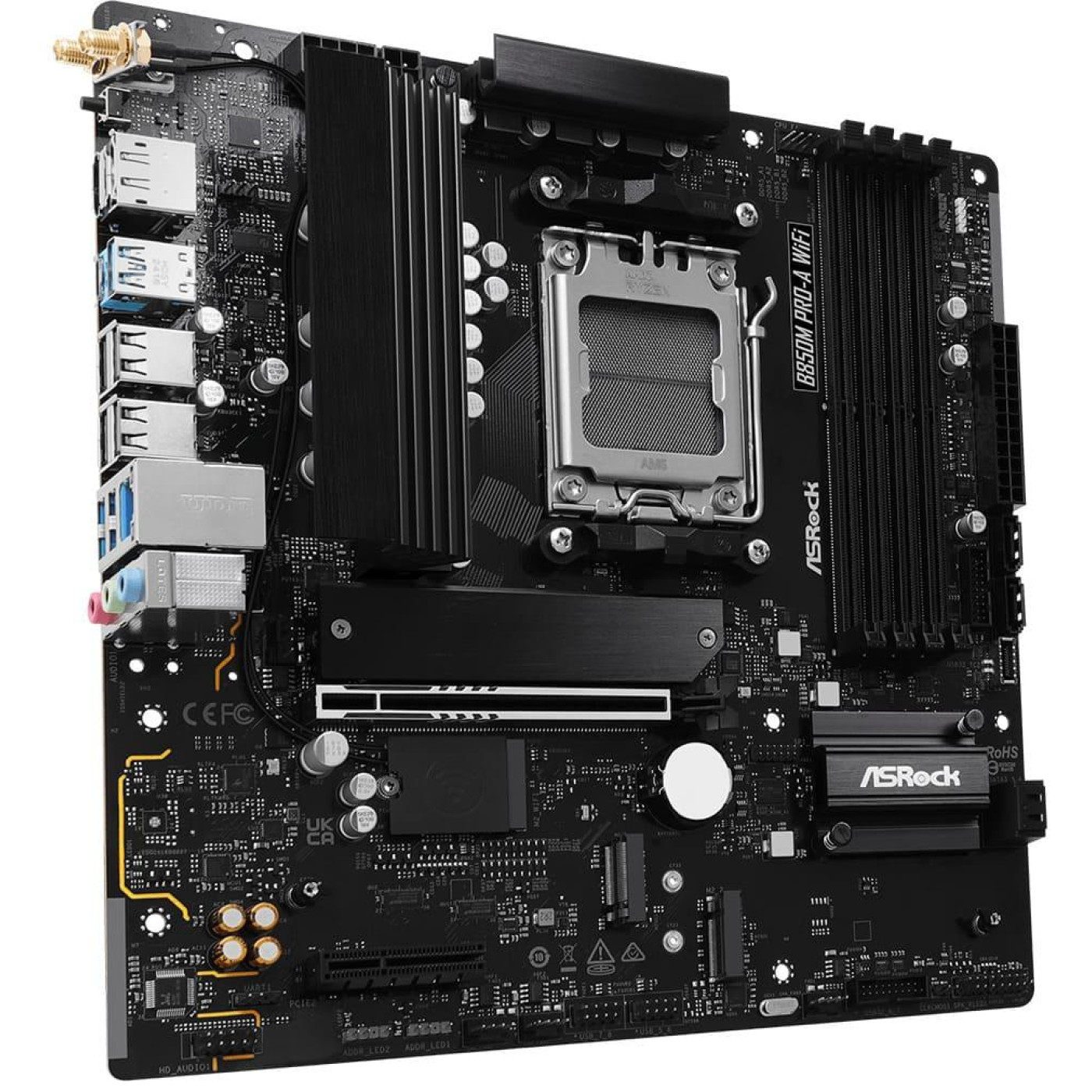 Материнська плата AsRock B850M PRO-A WIFI (B850M PRO-A WIFI) (Socket AM5, AMD B850, Micro-ATX)