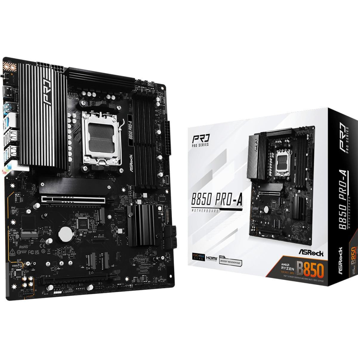 Материнська плата AsRock B850 PRO-A (B850 PRO-A) (Socket AM5, AMD B850, ATX)