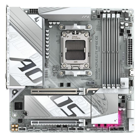 Материнська плата Gigabyte B850M AORUS ELITE WIFI6E ICE (B850M AORUS ELITE WIFI6E ICE) (Socket AM5, AMD B850, Micro-ATX)