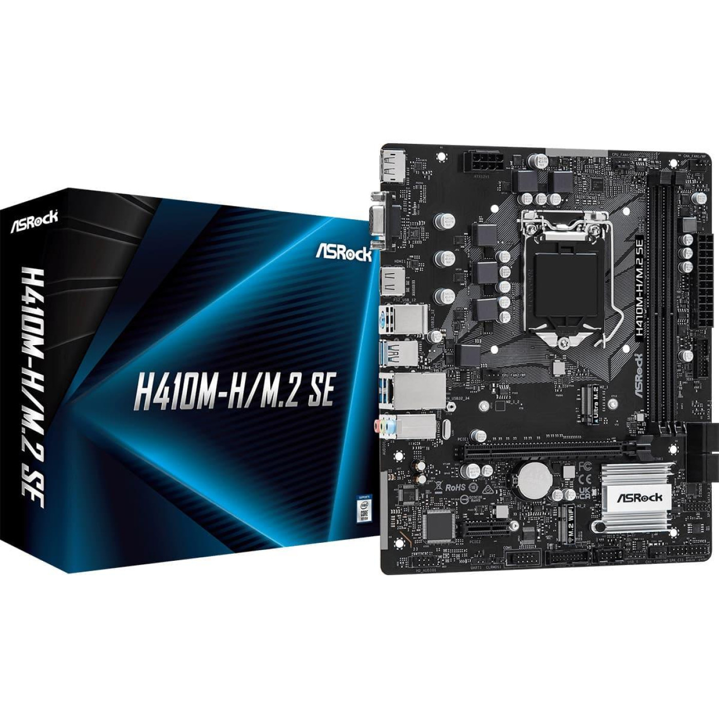 Материнська плата AsRock H410M-H/M.2 SE (H410M-H/M.2 SE) (Socket 1200, Intel H410, Micro-ATX)